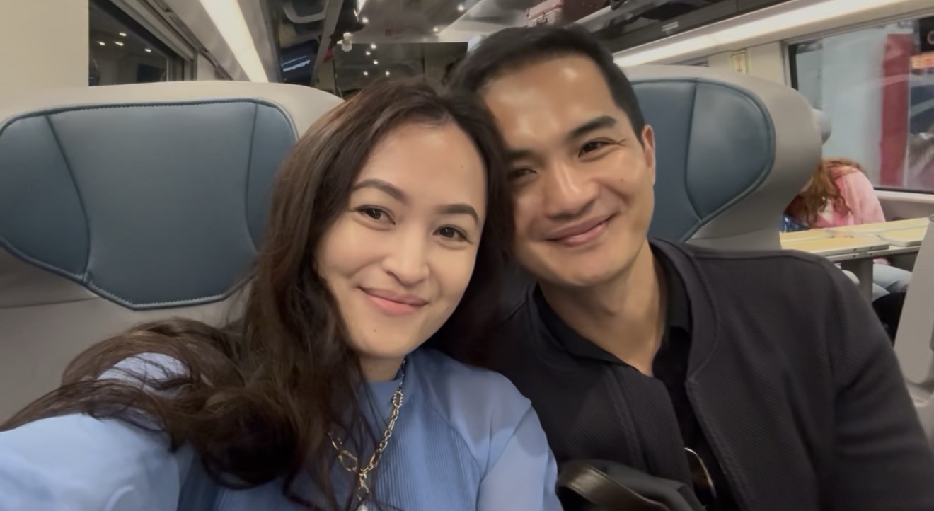 Frances and Francis aboard Amtrak on their way to Philadelphia