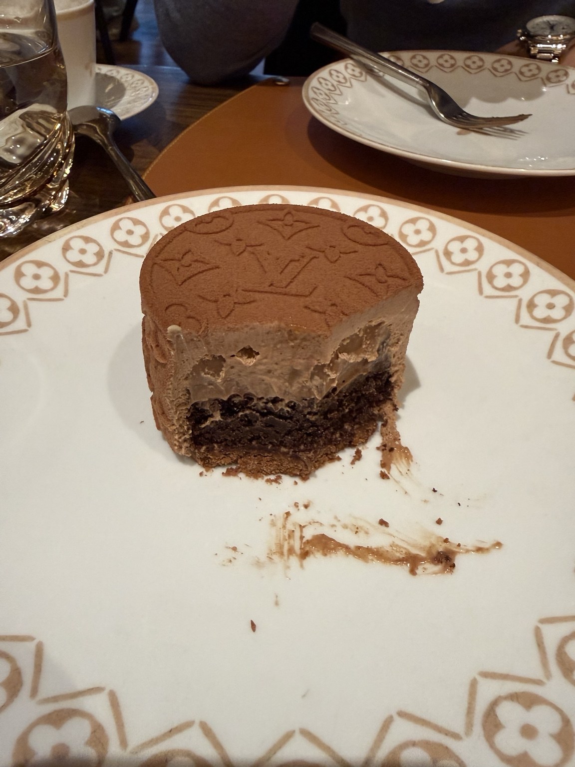 A look inside the Chocolate Monogram dessert.
